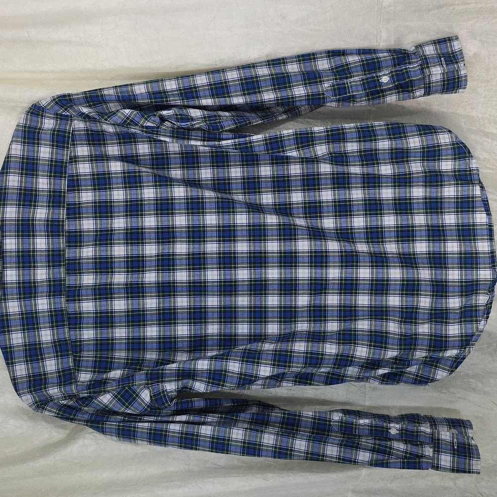 American Eagle Shirt Blue Plaid Casual Button-Front Long Sleeve Men's XS - Picture 5 of 8